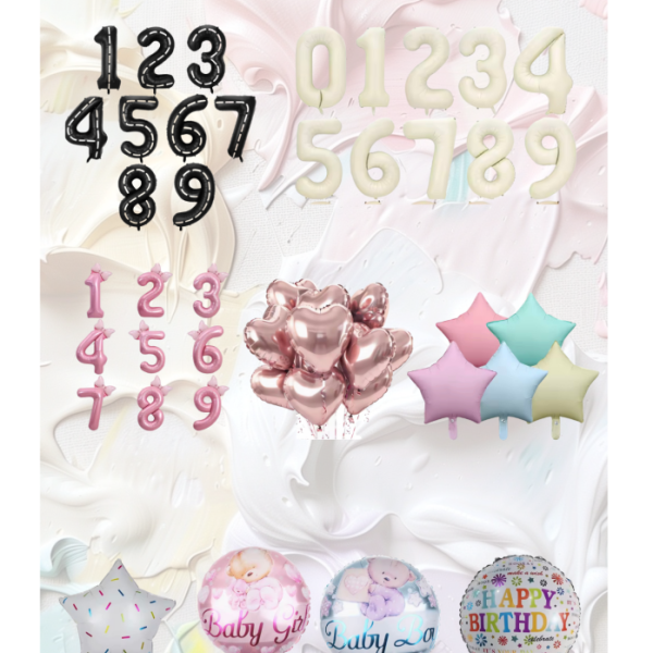 Folieballonnen Menu – Harten, Sterren & Cirkels