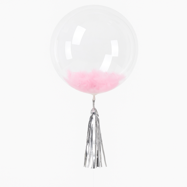 Helium Bubbelballon Met Confetti /Veren Of Droge Hortensia